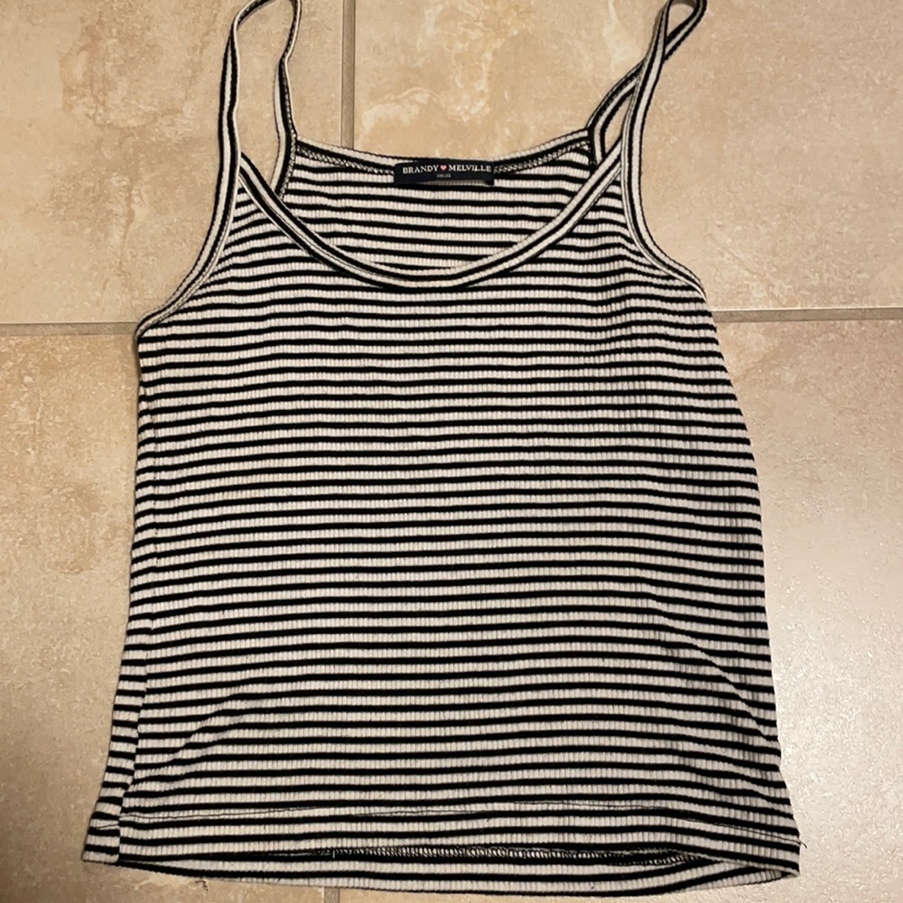Black and white stripped Brandy Melville tank. Size Small